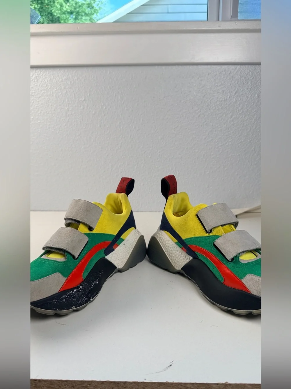Stella McCartney Eclypse Sneakers Size 35 Multicolor Velcro Platform Chunky